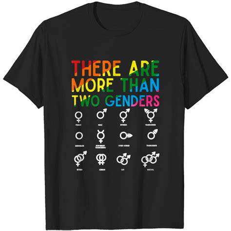 There Are More Than Two Genders Symbols Rainbow Lgbt Flag T Shirt