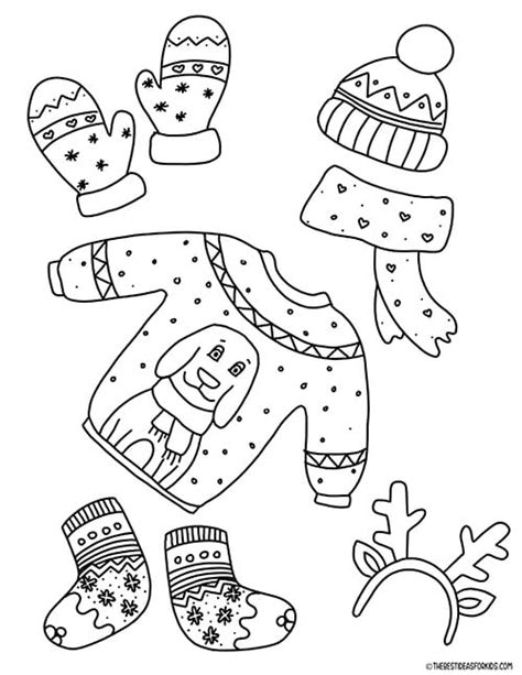 Winter Clothes Coloring Pages Printable Coloring Pages