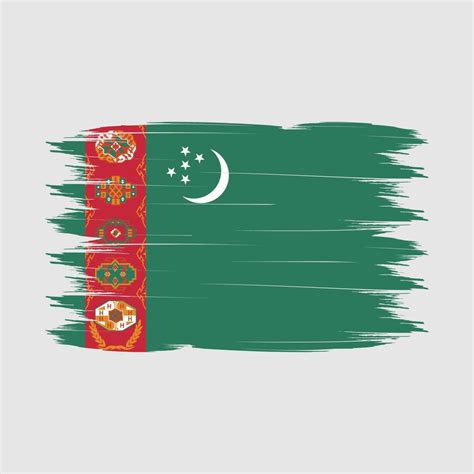 Turkmenistan Flag Brush Vector 17486029 Vector Art At Vecteezy