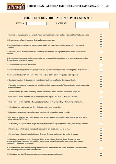 PDF Check List De Verificacion Nom 002 DOKUMEN TIPS