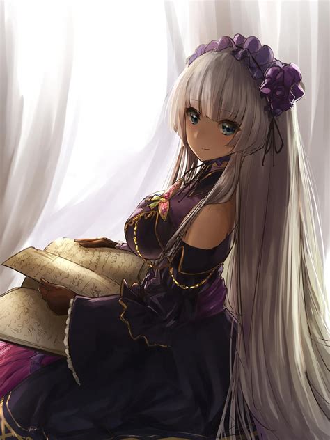 Hintergrundbilder Lange Haare Anime M Dchen Kleid Schwarzes Haar