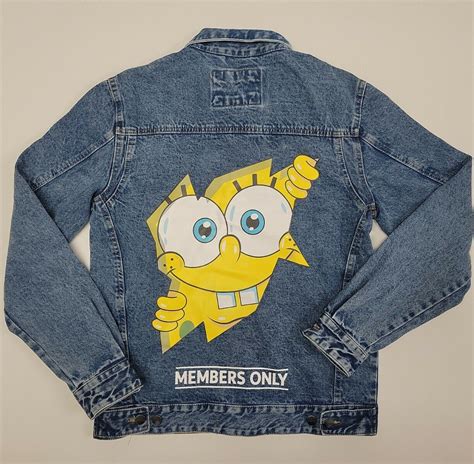 Spongebob Retro Members Only Nickelodeon Denim Jean J Gem