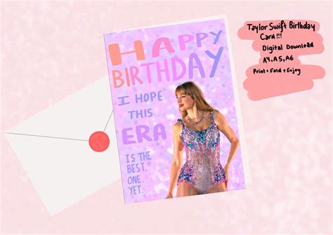 Taylor Swift Birthday Card Etsy Uk