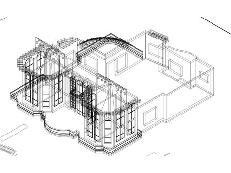 Dimensional Views Of Multistoried Residence Building Dwg