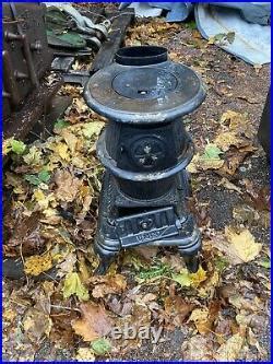 Old Cast Iron Pot Belly Wood Burning Stove Made By UMCO Union Mfr Co