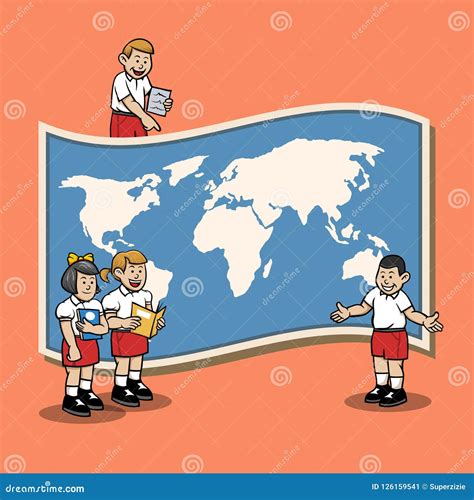 Learn Geography at Elementary School Stock Vector - Illustration of