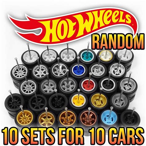 1 64 Scale 10 RANDOM Real Rider Wheels Rims Tires Set Lot For Hot Wheel EBay