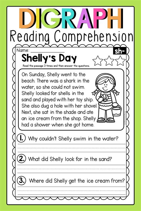 Digraph Reading Passages Comprehension Paper And Digital Reading Passages Reading