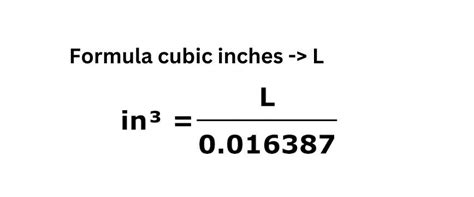 Liter To Cubic Inch Engine Conversion Chart