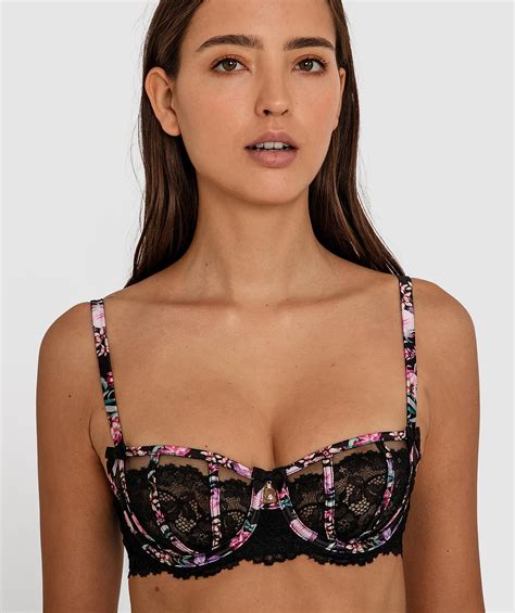 Bras N Things Bethany Full Cup Underwire Balconette Bra Print Floral