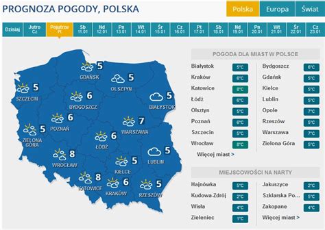 Długoterminowa prognoza pogody Pogoda w INTERIA PL