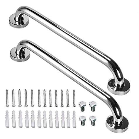 2 Pack 16 Inch Shower Grab Bar, ZUEXT Chrome Stainless Steel Bathroom ...