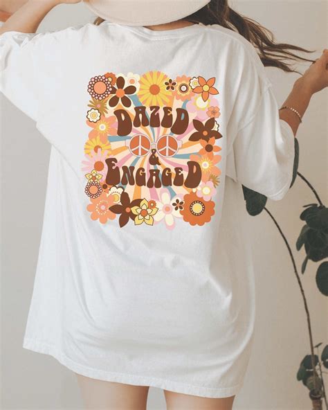 Hippie Bachelorette Party Shirts Dazed And Engaged Groovy Etsy