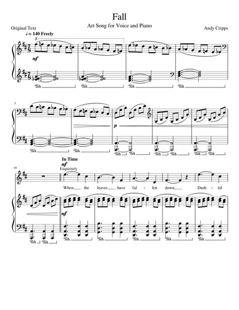 Fall An Art Song For Piano And Medium High Voice Sheet Music For Piano