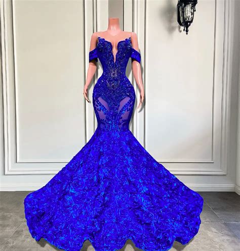 Long Sleeve Prom Dresses 2023 High Neck Sexy High Slit Sparkly Royal