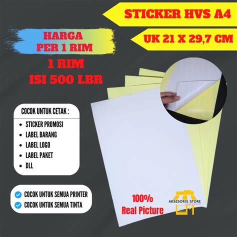 Jual Stiker Label Hvs A4 Isi 500 Lembar Sticker Ukuran A4 Shopee Indonesia