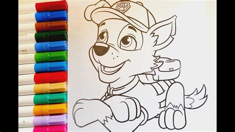 Paw Patrol Coloring Book Compilation Rubble Marshall Skye Chase Zuma