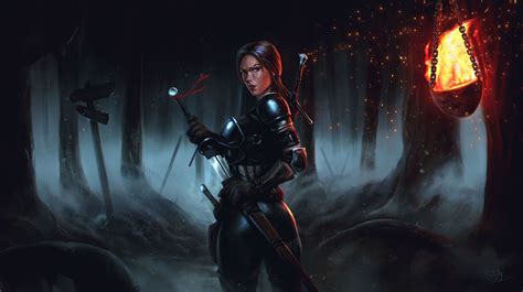 Dark Female Warrior Wallpaper