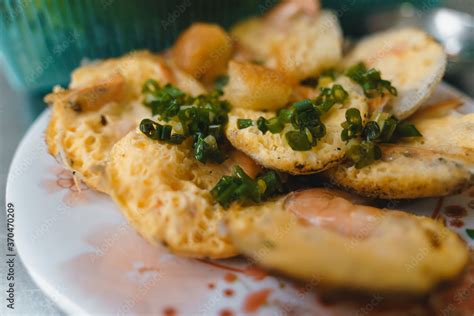 Vietnamese street food "banh can" make by rice powder with rice flour ...