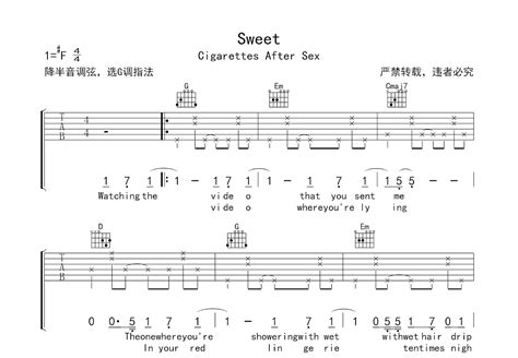 Sweet吉他谱 Cigarettes After Sex G调弹唱简单77 专辑版 吉他世界