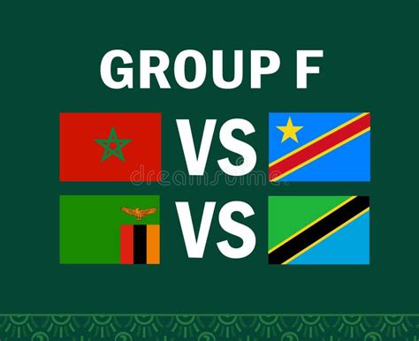 Morocco Zambia Tanzania And Dr Congo African Flags Nations 2023 Group F Editorial Photography