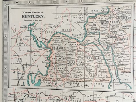 Antique Map Kentucky S Map Century Atlas Etsy