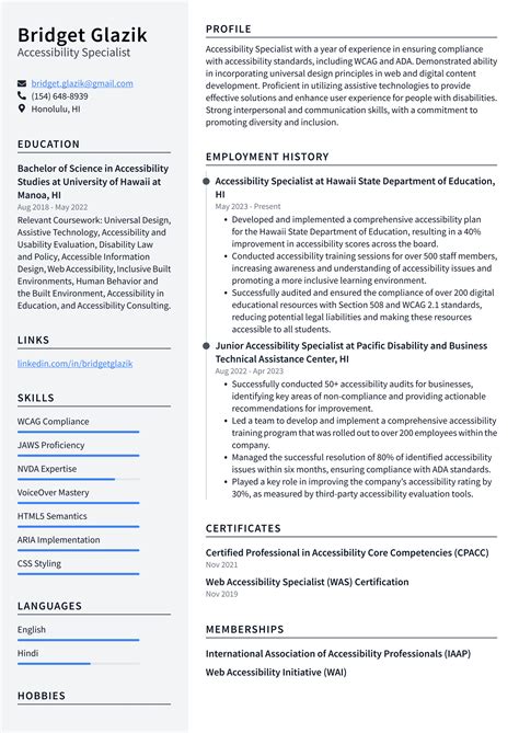 Twitter Accessibility Specialist Resume Examples ResumeCat