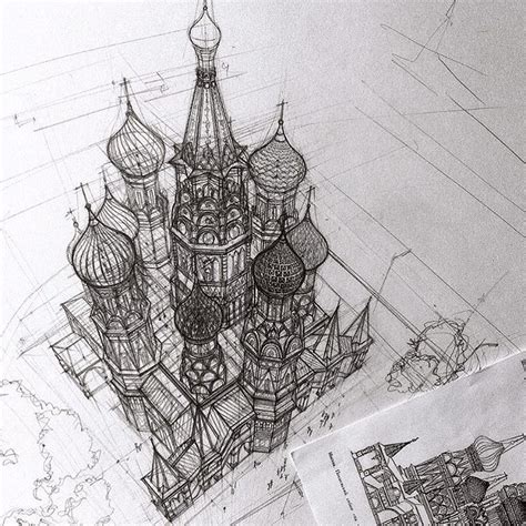 Freehand Architectural Sketches Demonstrate Immense Skill