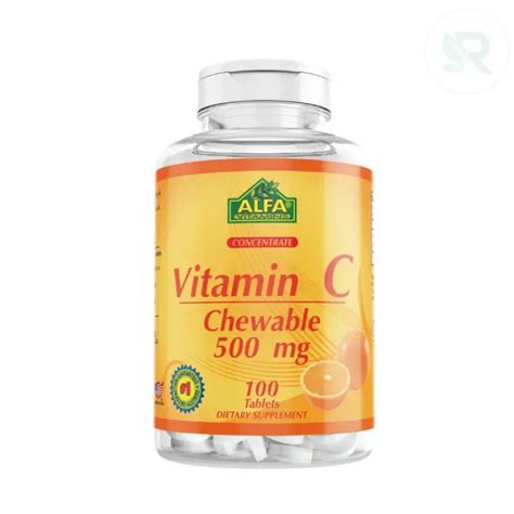 Alfa Vitamin C Chewable 500mg 100 Tablets Rafacare