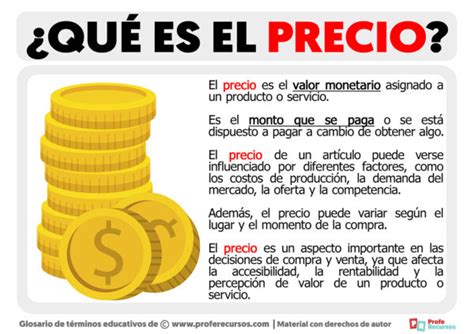 Qu Es El Precio Definici N De Precio