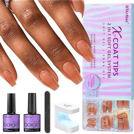 Amazon Soft Gel Nail Tips Square Btartbox Colored Press On Nails