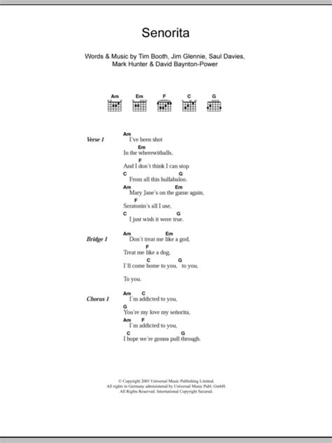 Señorita by James - Guitar Chords/Lyrics - Guitar Instructor