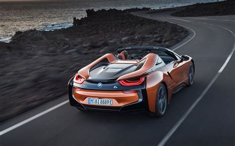 Download Wallpapers Bmw I8 Roadster 2018 Orange Cabriolet New I8