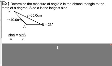 How To Find Obtuse Angle With Sine Rule