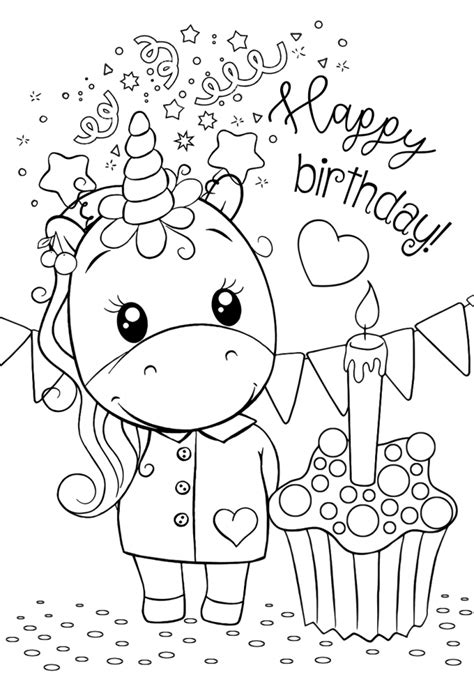 Unicorn Happy Birthday Coloring Pages For You Happy Birthday The Best Porn Website