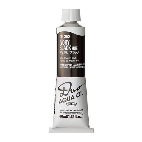 Holbein Duo Aqua Water Soluble Oil Color Ml Tube Ivory Black Hue