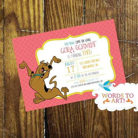 CUSTOM Scooby Doo Birthday Party Invitations -- Made To Order ...