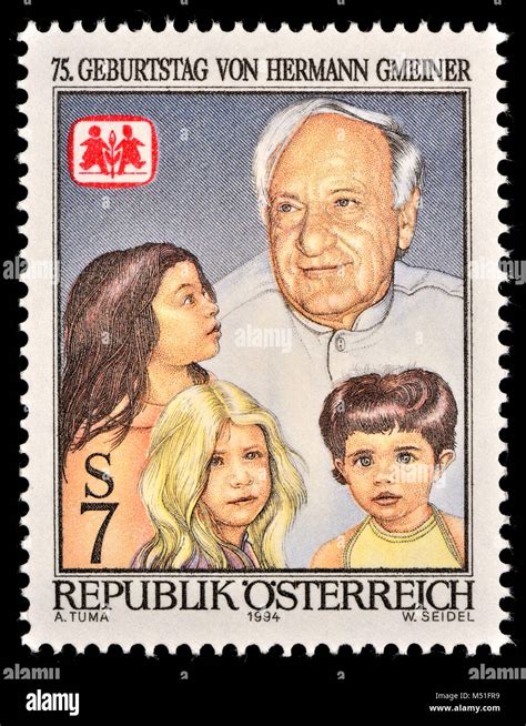 Österreichische Briefmarke 1994 Hermann Gmeiner 1919 1986