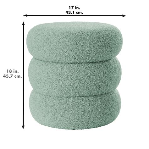 Mainstays Boucle Cloud Storage Ottoman Sage