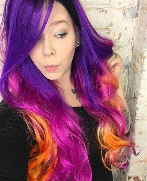 Purple Pink Orange Hair Dramatic Hair Dimensional Hair Color Best Hair Dye