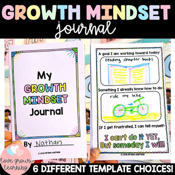 Growth Mindset Journal Prompts Social Emotional Learning SEL Journal