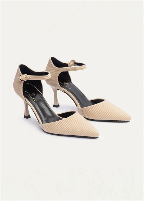 Liana Patent Pointed Heels | Ripped Beige – Achilles Stores