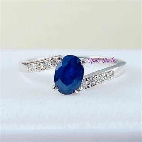 Nat Rlicher Blauer Saphir Ring Saphir Sterling Silber Etsy