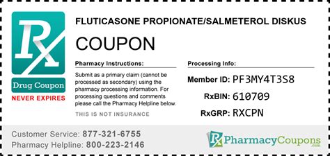 Fluticasone Propionate/Salmeterol Diskus Coupon - Pharmacy Discounts Up ...