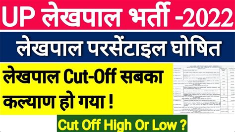 Upsssc Up Lekhpal Eligibility Result And Cut Off 2022 Out All Jobs