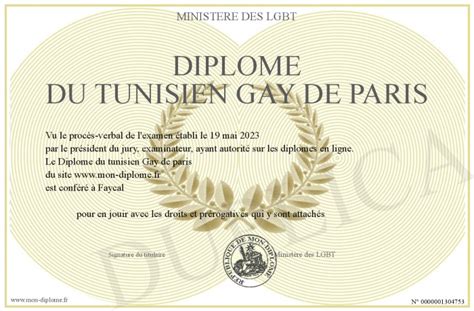 Diplome Du Tunisien Gay De Paris