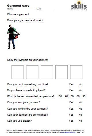 Free Independent Living Skills Worksheets