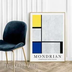 Plakat Mondrian With Yellow Format X Cm Niesztampowe Art Madam Pl