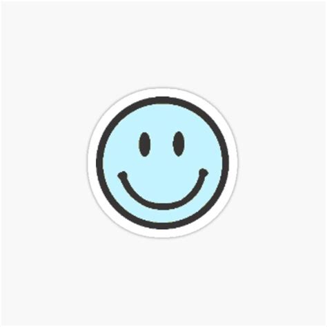 Small Light Blue Smiley Face Sticker Sticker For Sale By