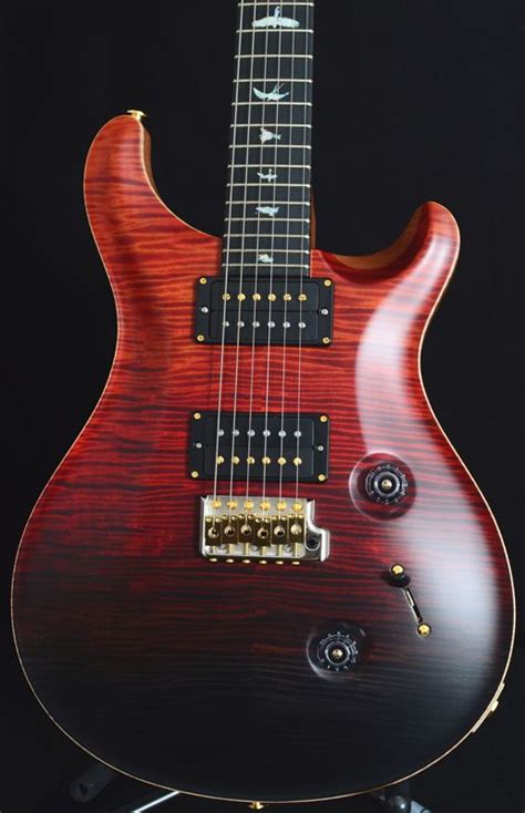 Paul Reed Smith Wood Library Custom 24 Satin Fire Red Black Fade